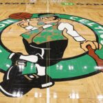 Nov 26, 2023; Boston, Massachusetts, USA; The Boston Celtics logo is seen before the game between the Boston Celtics and the Atlanta Hawks at TD Garden. Mandatory Credit: Winslow Townson-USA TODAY Sports